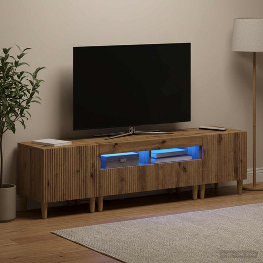 3 Piece LED TV Cabinet ARNHEM 3 pcs Artisan Oak Engineered Wood