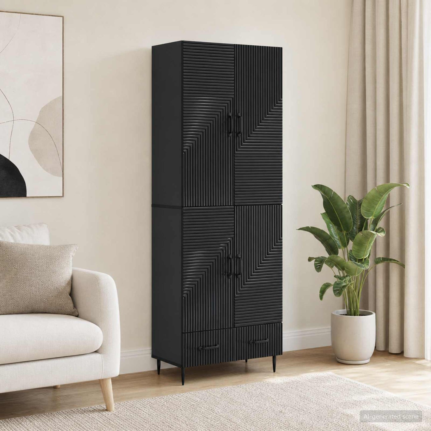 Cabinet Set 2 pcs 66 x 34.5 x 95 cm Engineered Wood