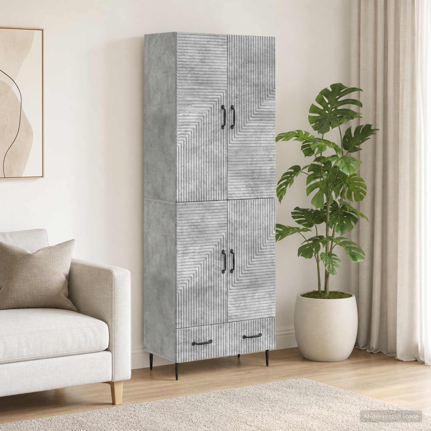 Cabinet Set 2 pcs 66 x 34.5 x 95 cm Engineered Wood