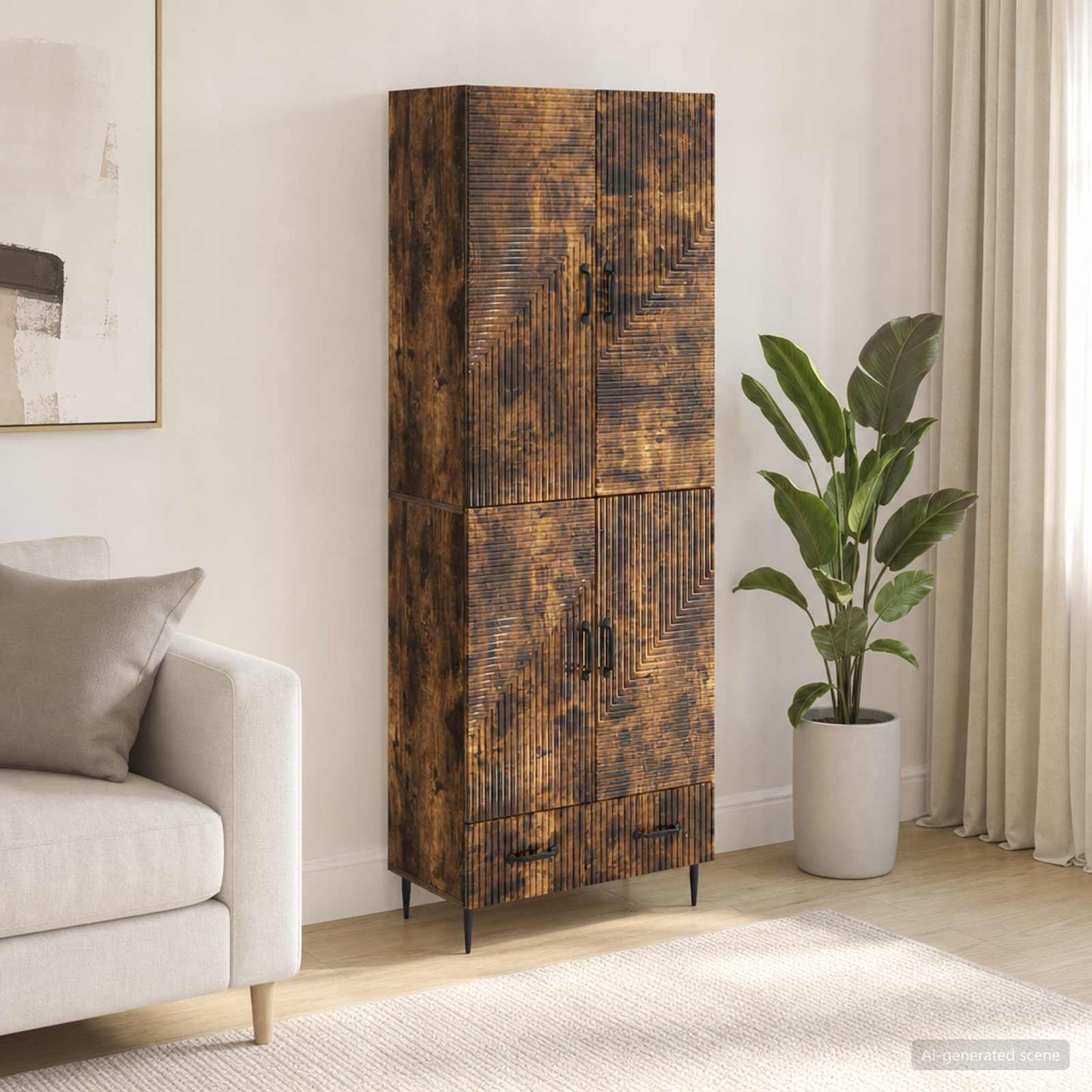 Cabinet Set 2 pcs 66 x 34.5 x 95 cm Engineered Wood