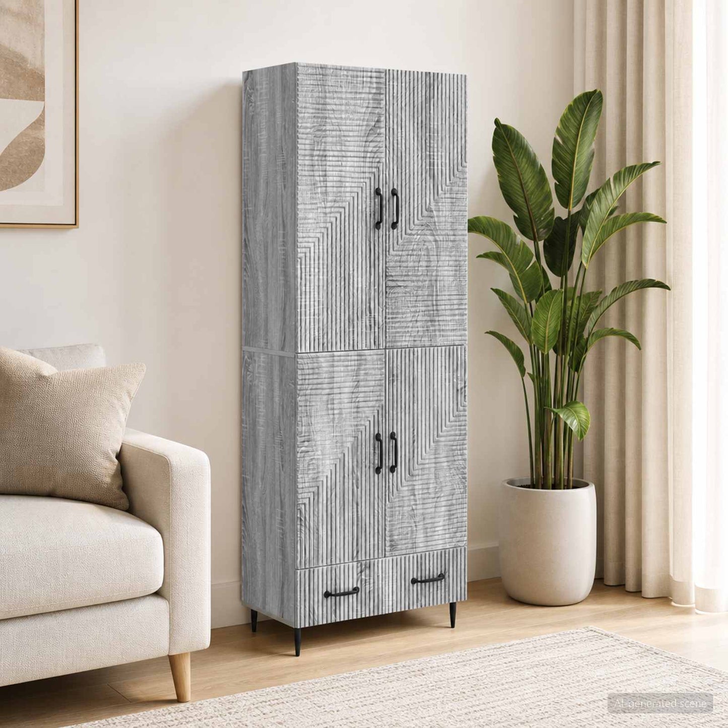 Cabinet Set 2 pcs 66 x 34.5 x 95 cm Engineered Wood