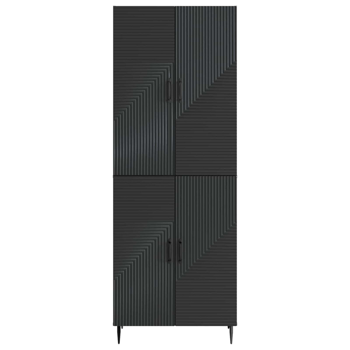 Cabinet Set 2 pcs Black Engineered Wood