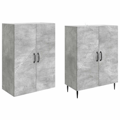 Cabinet Set 2 pcs Concrete Grey Engineered Wood