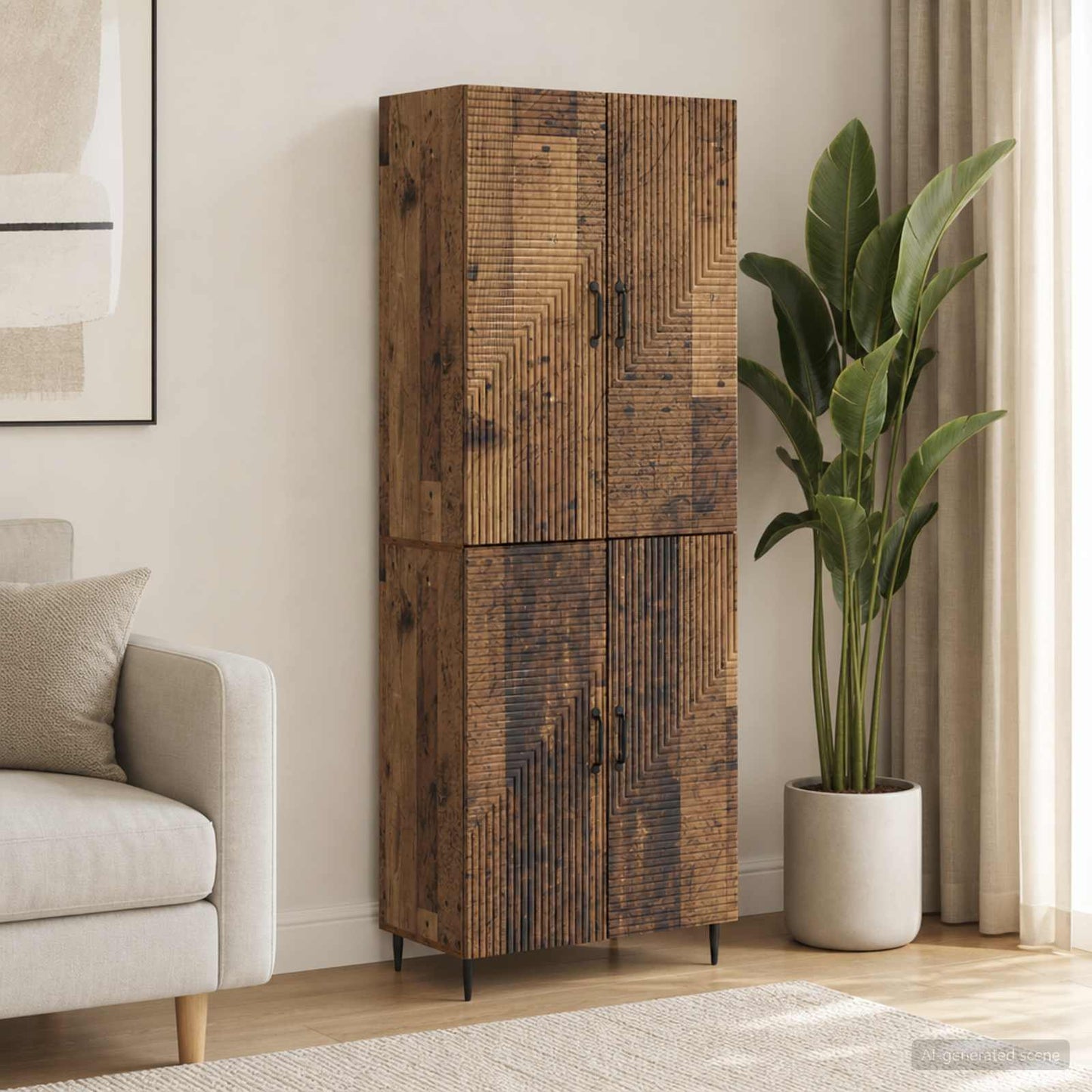 Cabinet Set 2 pcs 66 x 34.5 x 89.5 cm Engineered Wood