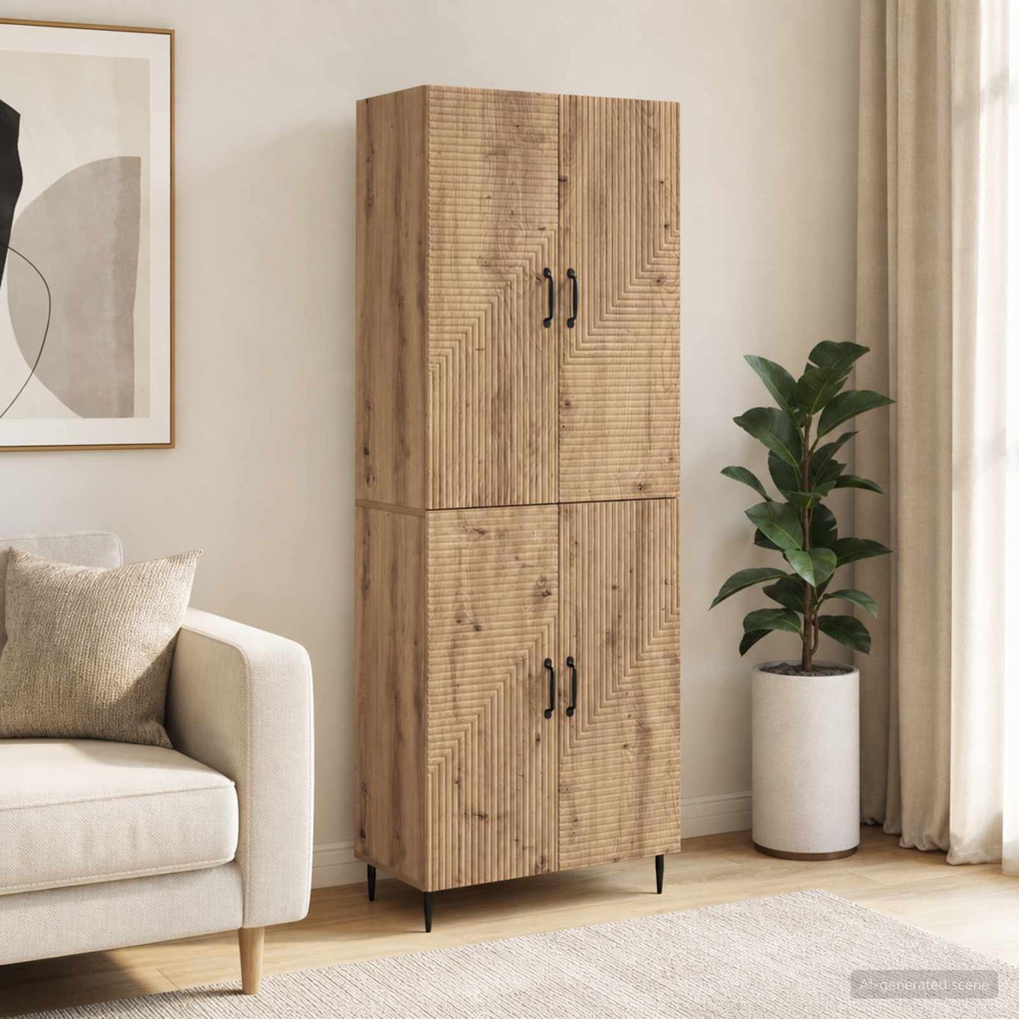 Cabinet Set 2 pcs 66 x 34.5 x 89.5 cm Engineered Wood
