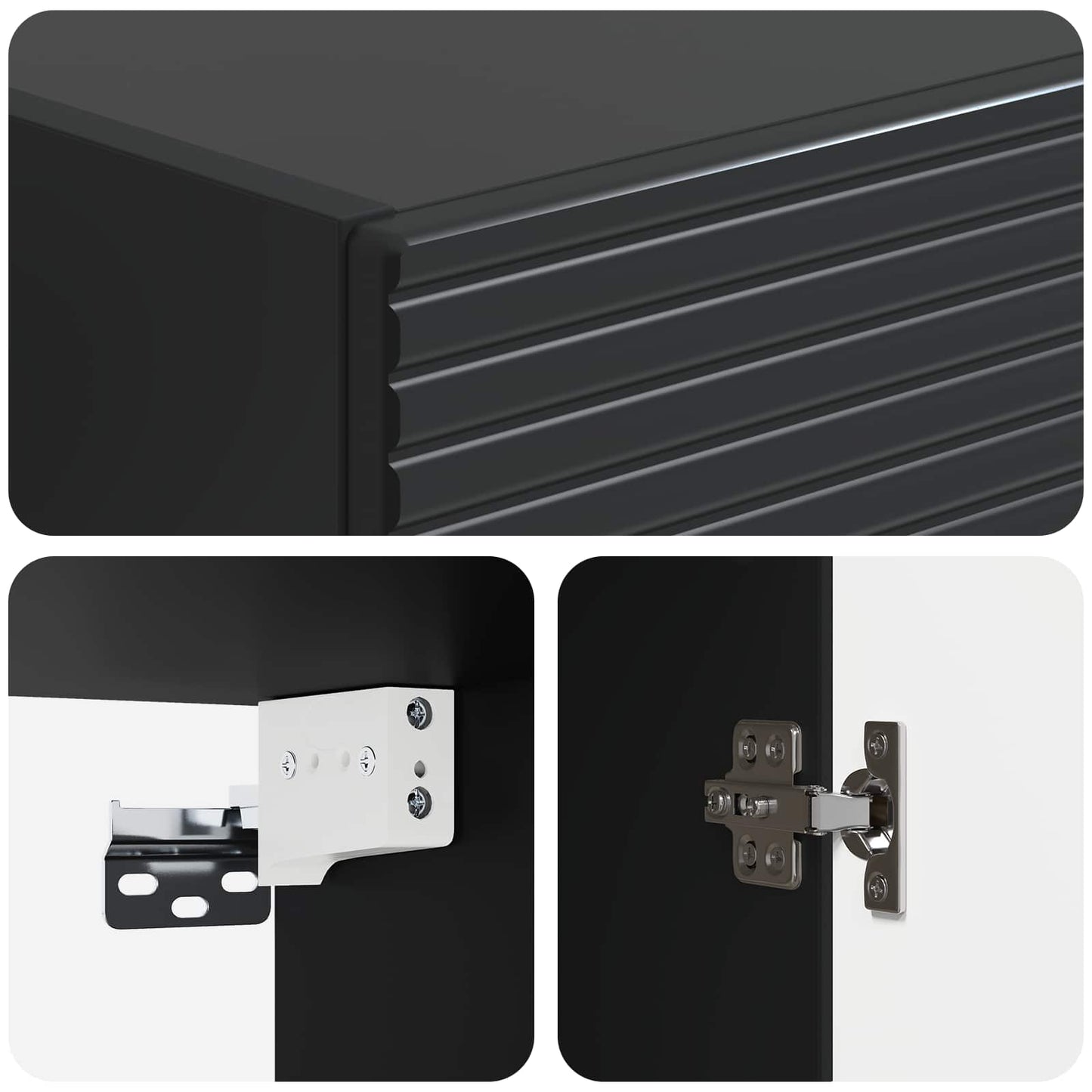 Cabinet Set 2 pcs Black 33 x 34.5 x 89.5 cm Engineered Wood