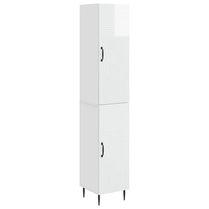Cabinet Set 2 pcs High Gloss White 33 x 34.5 x 89.5 cm