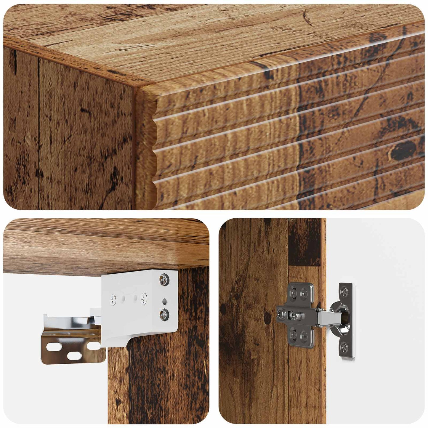Cabinet Set 2 pcs Old Wood 33 x 34.5 x 89.5 cm Engineered Wood