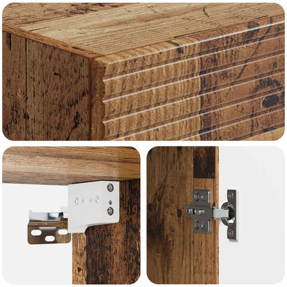 Cabinet Set 2 pcs Old Wood 33 x 34.5 x 89.5 cm Engineered Wood
