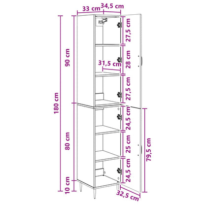 Cabinet Set 2 pcs Artisan Oak 33 x 34.5 x 89.5 cm