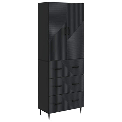 Cabinet Set 2 pcs 66 x 34.5 x 90 cm Engineered Wood Black