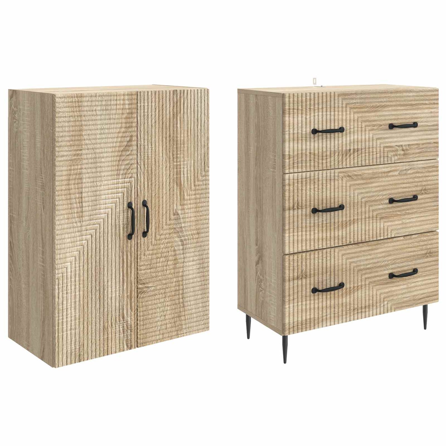 Cabinet Set 2 pcs Sonoma Oak 66 x 34.5 x 90 cm Engineered Wood