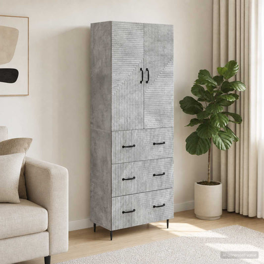 Cabinet Set 2 pcs Concrete Grey 66 x 34.5 x 90 cm