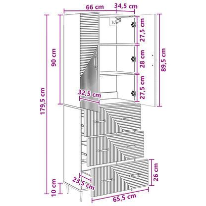 Cabinet Set 2 pcs 66 x 34.5 x 90 cm Engineered Wood