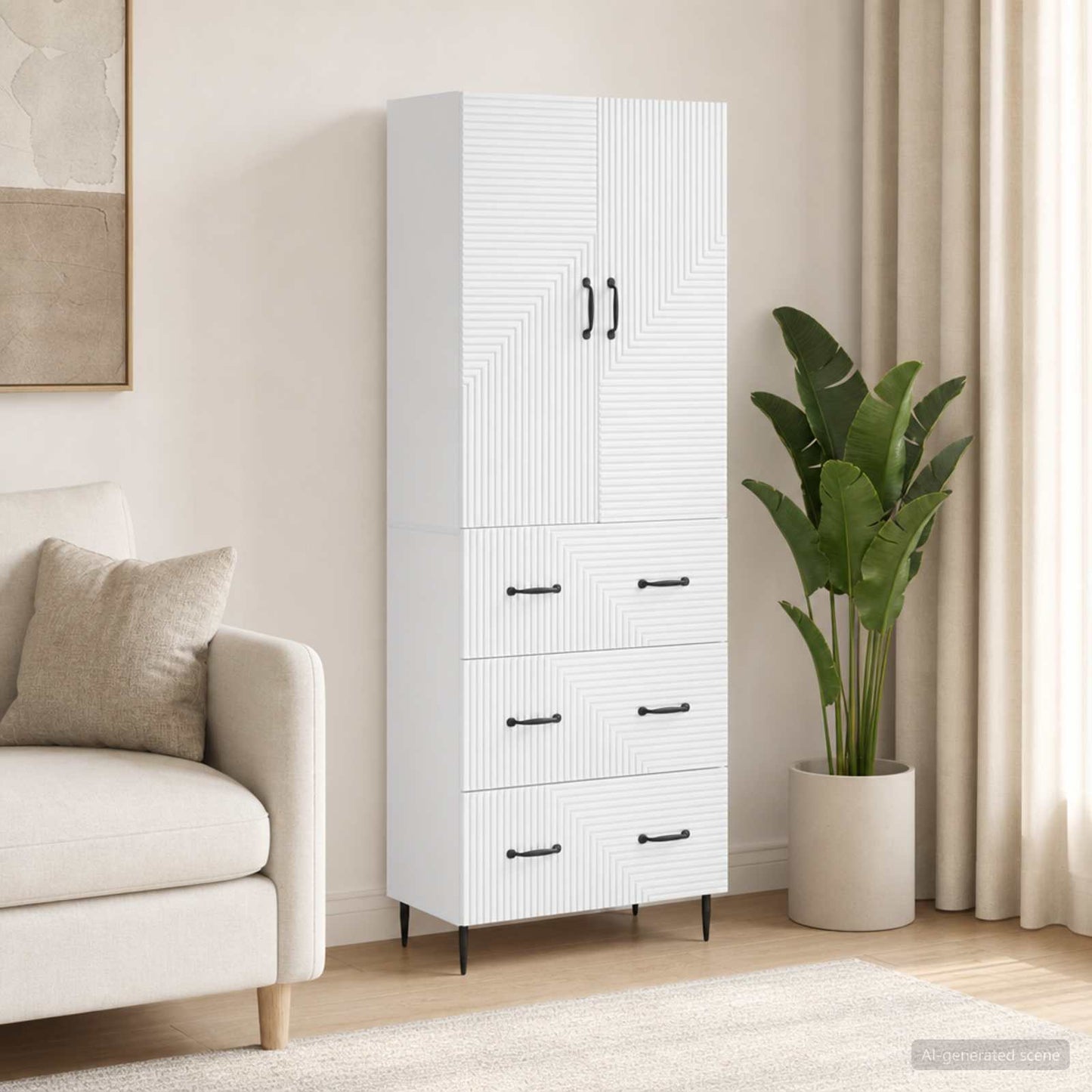 Cabinet Set 2 pcs 66 x 34.5 x 90 cm Engineered Wood
