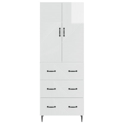 Cabinet Set 2 pcs High Gloss White 66 x 34.5 x 90 cm