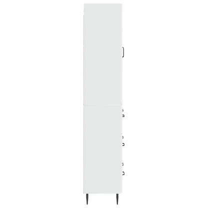 Cabinet Set 2 pcs High Gloss White 66 x 34.5 x 90 cm