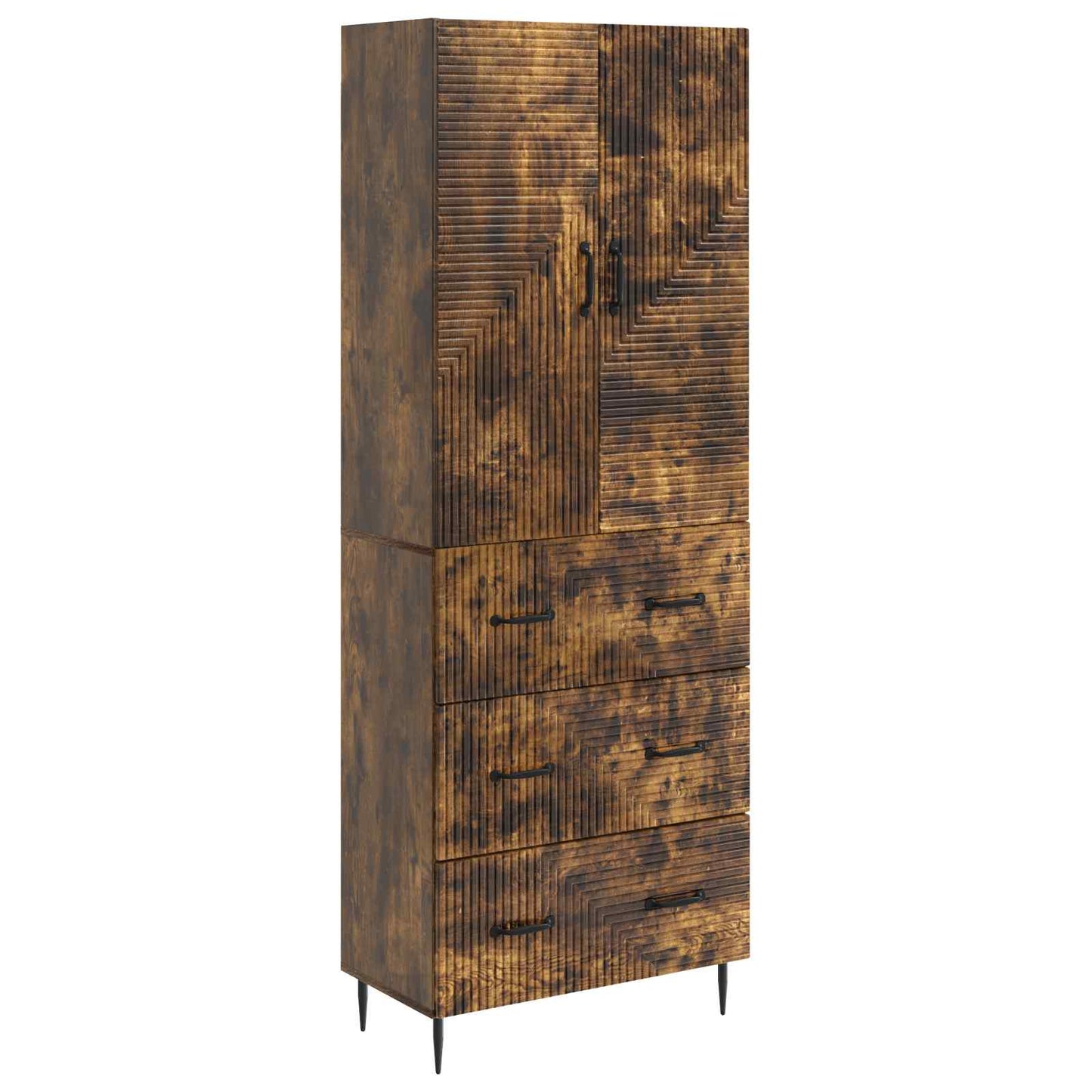 Cabinet Set 2 pcs Smoked Oak 66 x 34.5 x 90 cm Engineered Wood