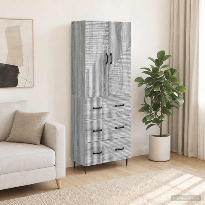 Cabinet Set 2 pcs 66 x 34.5 x 90 cm Engineered Wood Grey Sonoma