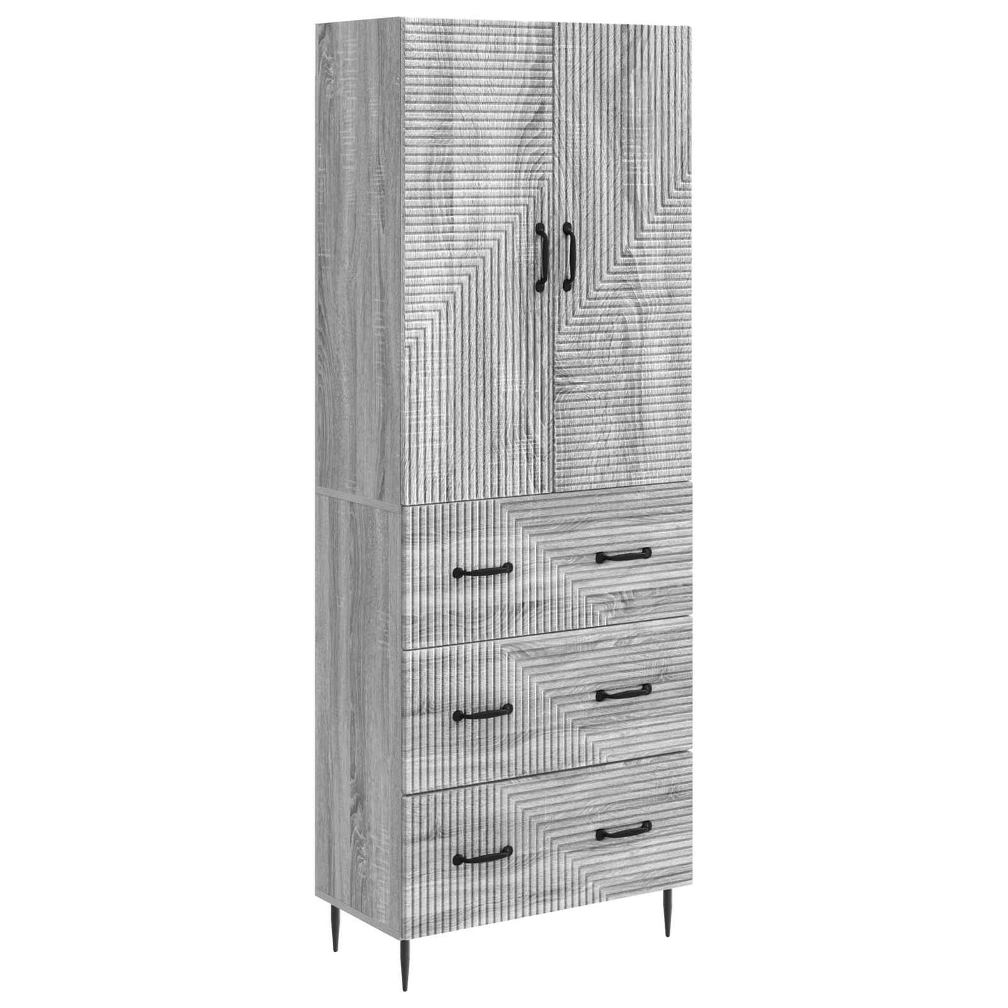 Cabinet Set 2 pcs 66 x 34.5 x 90 cm Engineered Wood Grey Sonoma