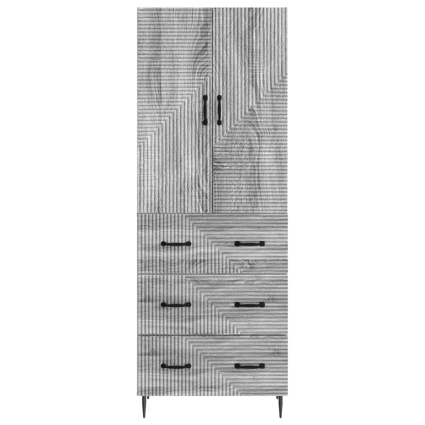 Cabinet Set 2 pcs 66 x 34.5 x 90 cm Engineered Wood Grey Sonoma