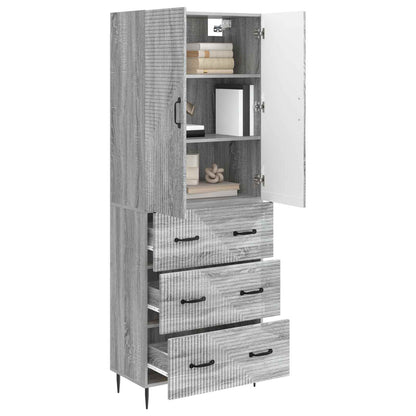 Cabinet Set 2 pcs 66 x 34.5 x 90 cm Engineered Wood Grey Sonoma