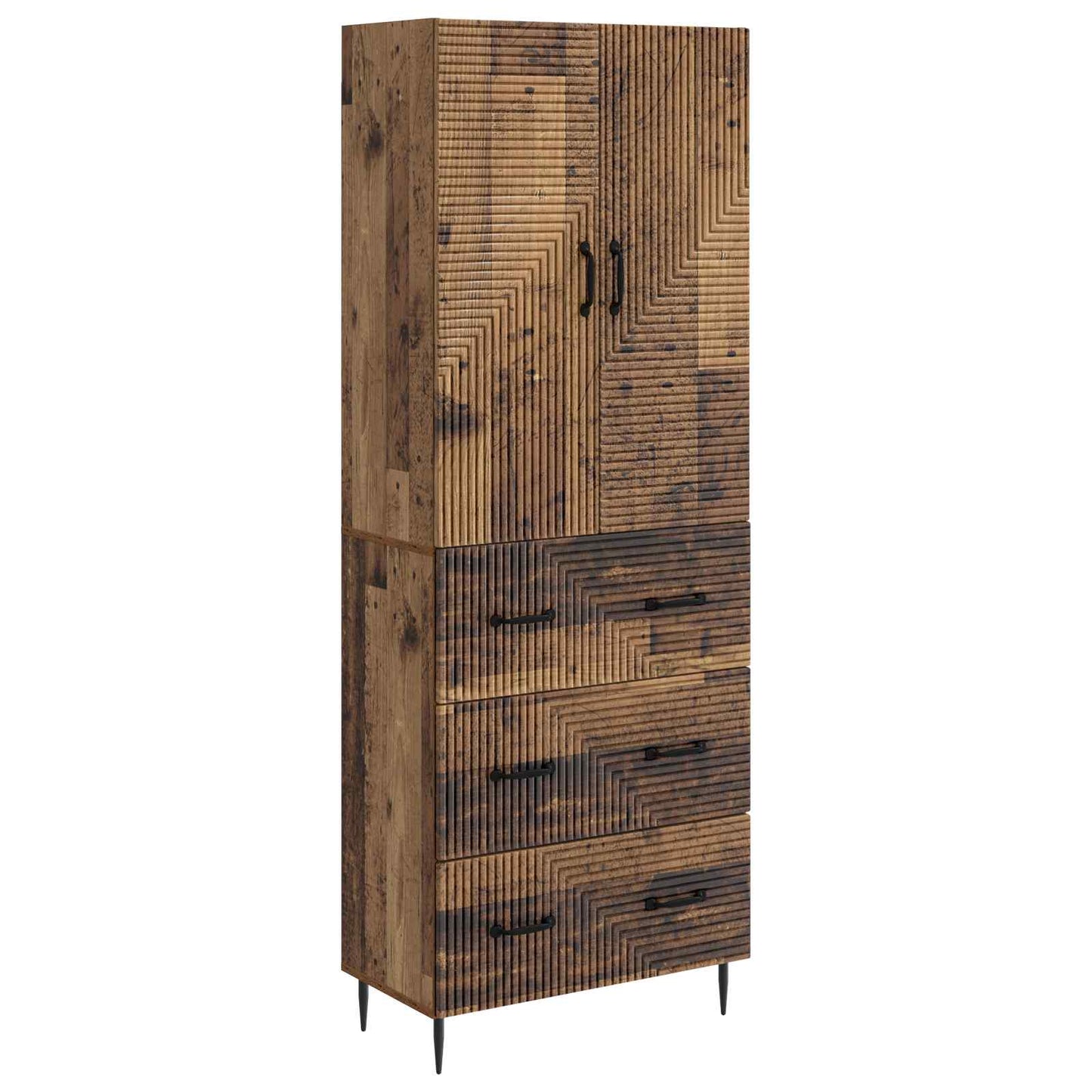 Cabinet Set 2 pcs 66 x 34.5 x 90 cm Engineered Wood Old Wood