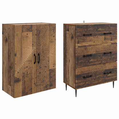 Cabinet Set 2 pcs 66 x 34.5 x 90 cm Engineered Wood Old Wood
