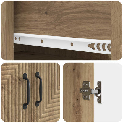 Cabinet Set 2 pcs Artisan Oak 66 x 34.5 x 90 cm Engineered Wood