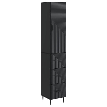 Cabinet Set 2 pcs 33 x 34.5 x 90 cm Engineered Wood Black
