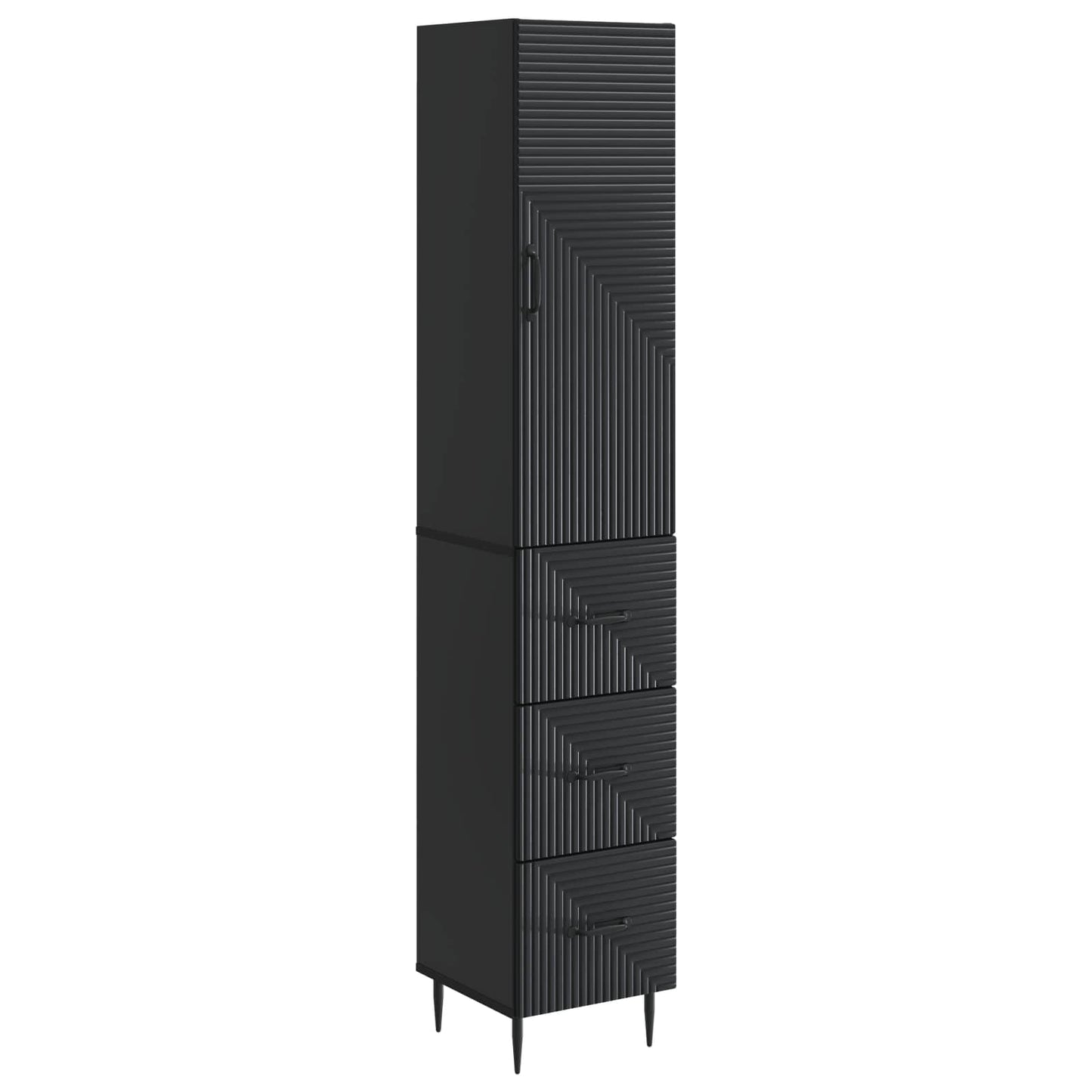 Cabinet Set 2 pcs Black 33 x 34.5 x 90 cm Engineered Wood