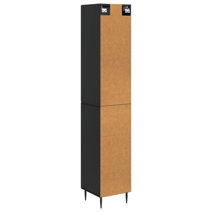 Cabinet Set 2 pcs 33 x 34.5 x 90 cm Engineered Wood Black