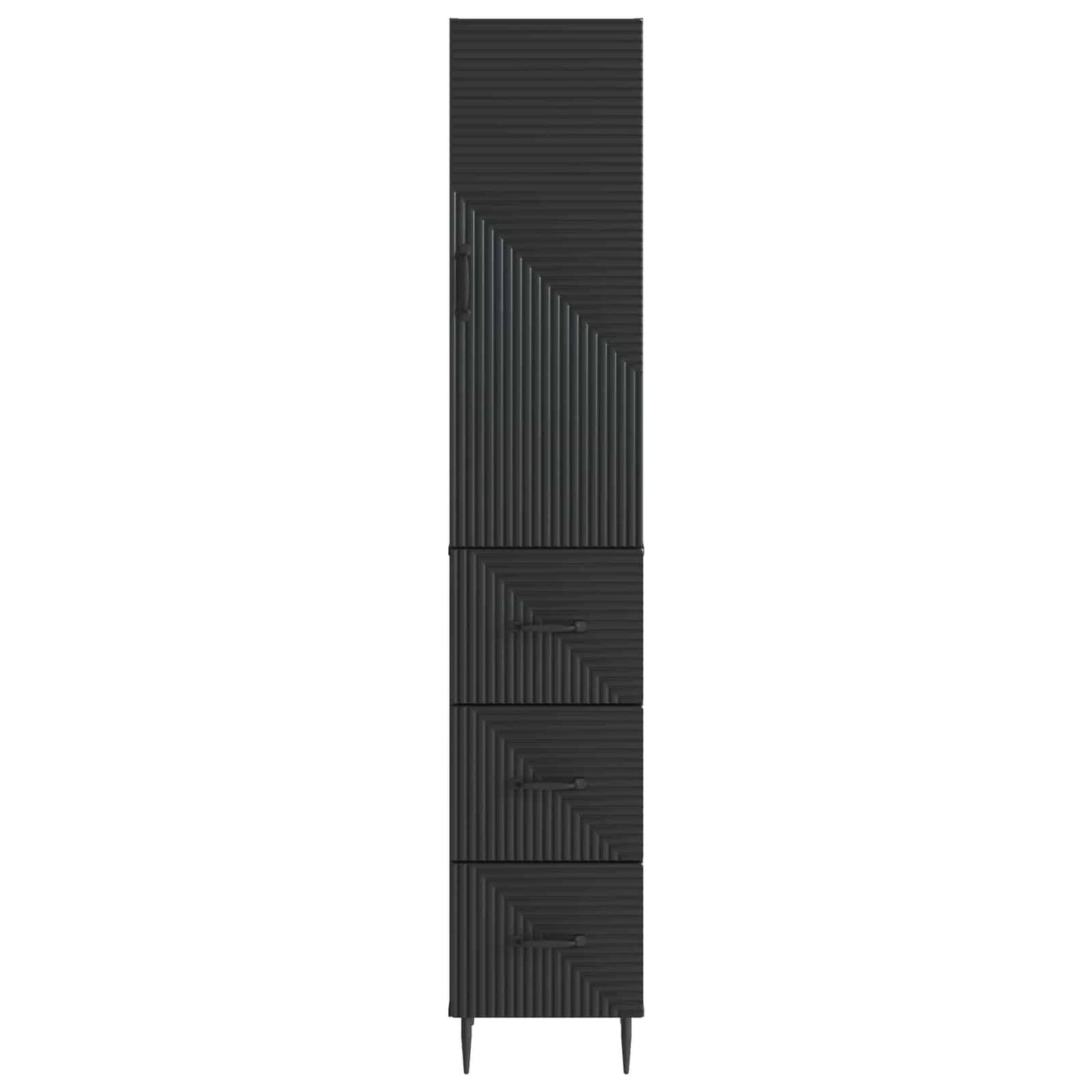 Cabinet Set 2 pcs Black 33 x 34.5 x 90 cm Engineered Wood