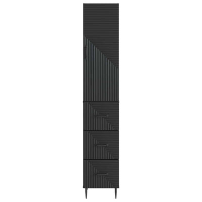 Cabinet Set 2 pcs Black 33 x 34.5 x 90 cm Engineered Wood