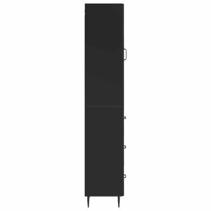 Cabinet Set 2 pcs 33 x 34.5 x 90 cm Engineered Wood Black