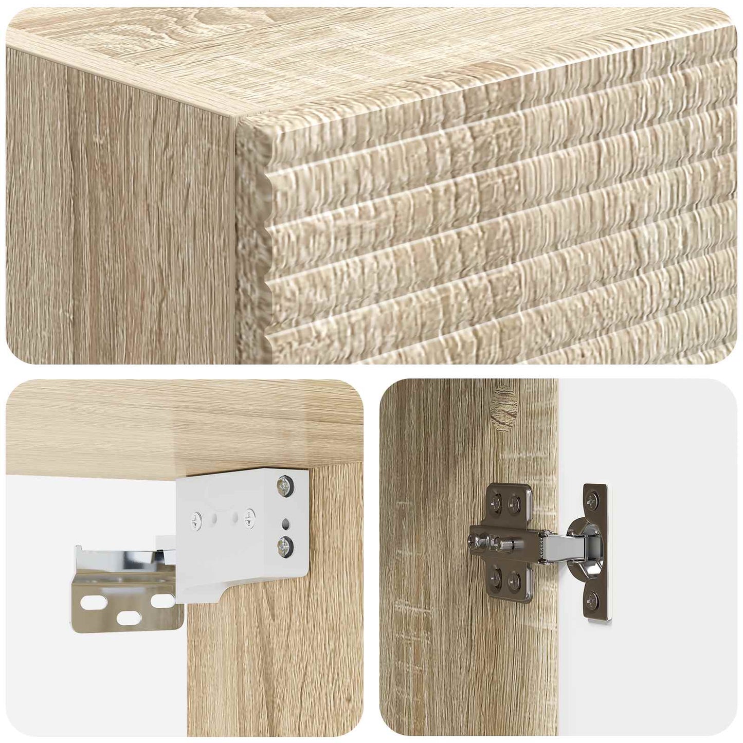 Cabinet Set 2 pcs Sonoma Oak 33 x 34.5 x 90 cm Engineered Wood