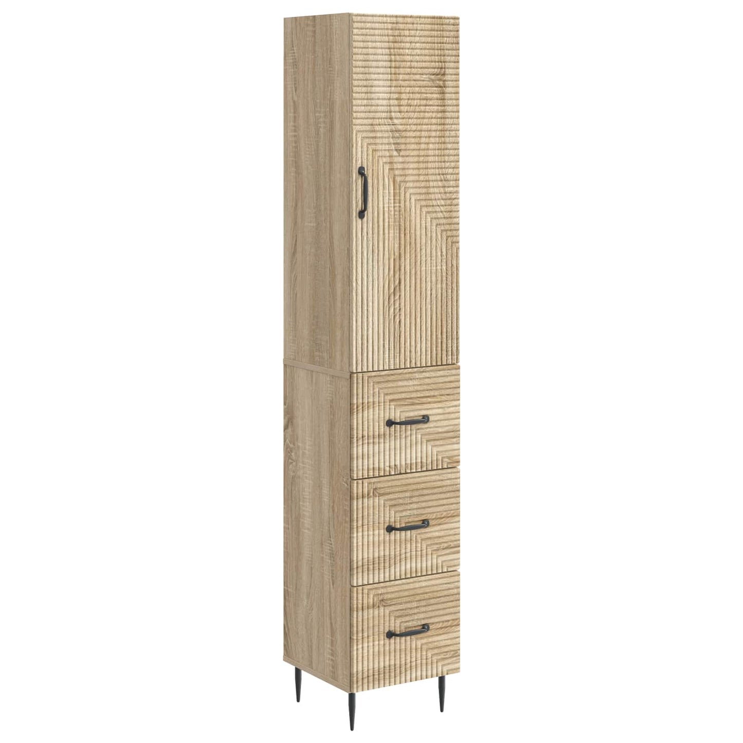 Cabinet Set 2 pcs 33 x 34.5 x 90 cm Engineered Wood Sonoma Oak