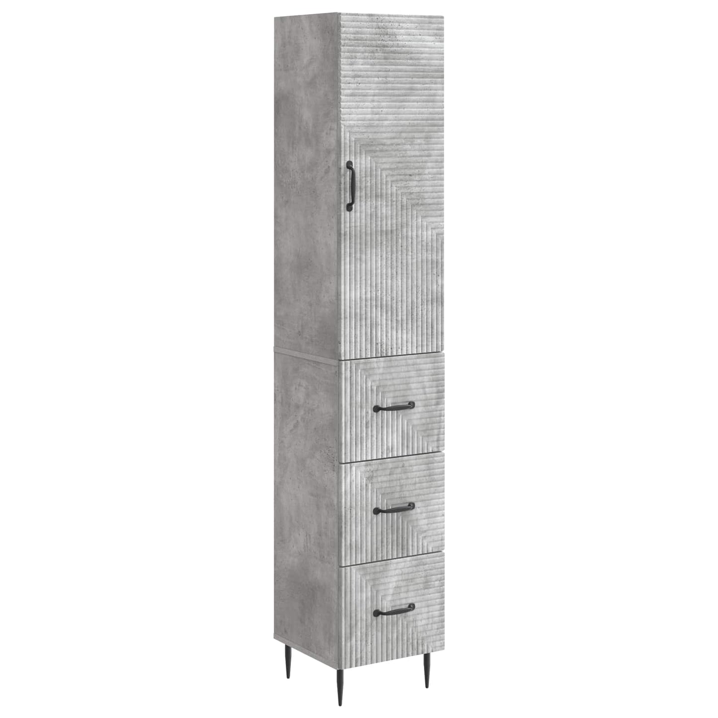 Cabinet Set 2 pcs Concrete Grey 33 x 34.5 x 90 cm