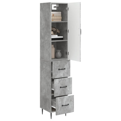 Cabinet Set 2 pcs Concrete Grey 33 x 34.5 x 90 cm