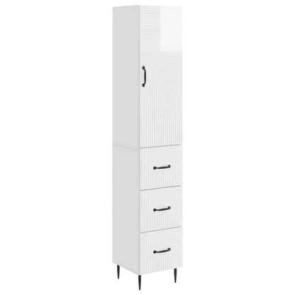 Cabinet Set 2 pcs High Gloss White 33 x 34.5 x 90 cm