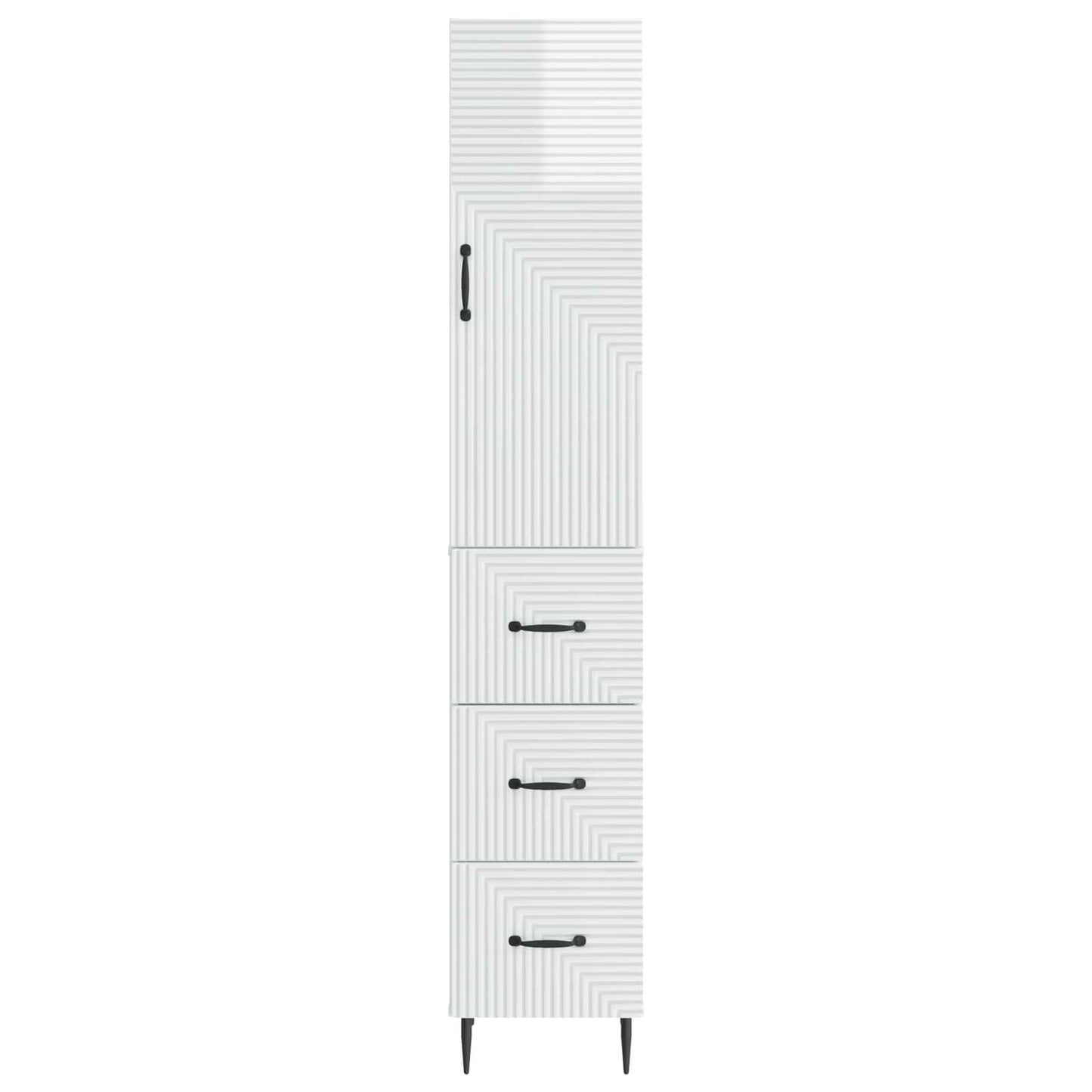 Cabinet Set 2 pcs High Gloss White 33 x 34.5 x 90 cm