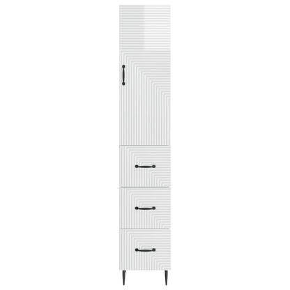 Cabinet Set 2 pcs High Gloss White 33 x 34.5 x 90 cm