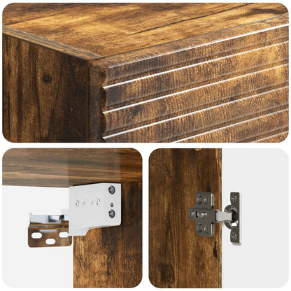 Cabinet Set 2 pcs Smoked Oak 33 x 34.5 x 90 cm Engineered Wood