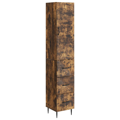Cabinet Set 2 pcs 33 x 34.5 x 90 cm Engineered Wood Smoked Oak