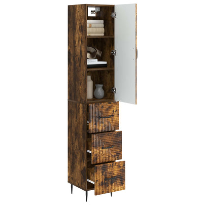 Cabinet Set 2 pcs 33 x 34.5 x 90 cm Engineered Wood Smoked Oak