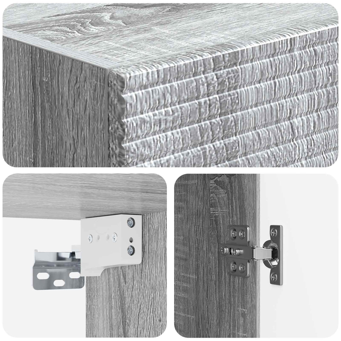 Cabinet Set 2 pcs 33 x 34.5 x 90 cm Engineered Wood Grey Sonoma