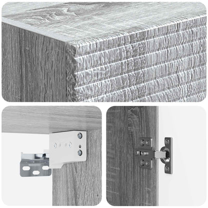 Cabinet Set 2 pcs 33 x 34.5 x 90 cm Engineered Wood Grey Sonoma