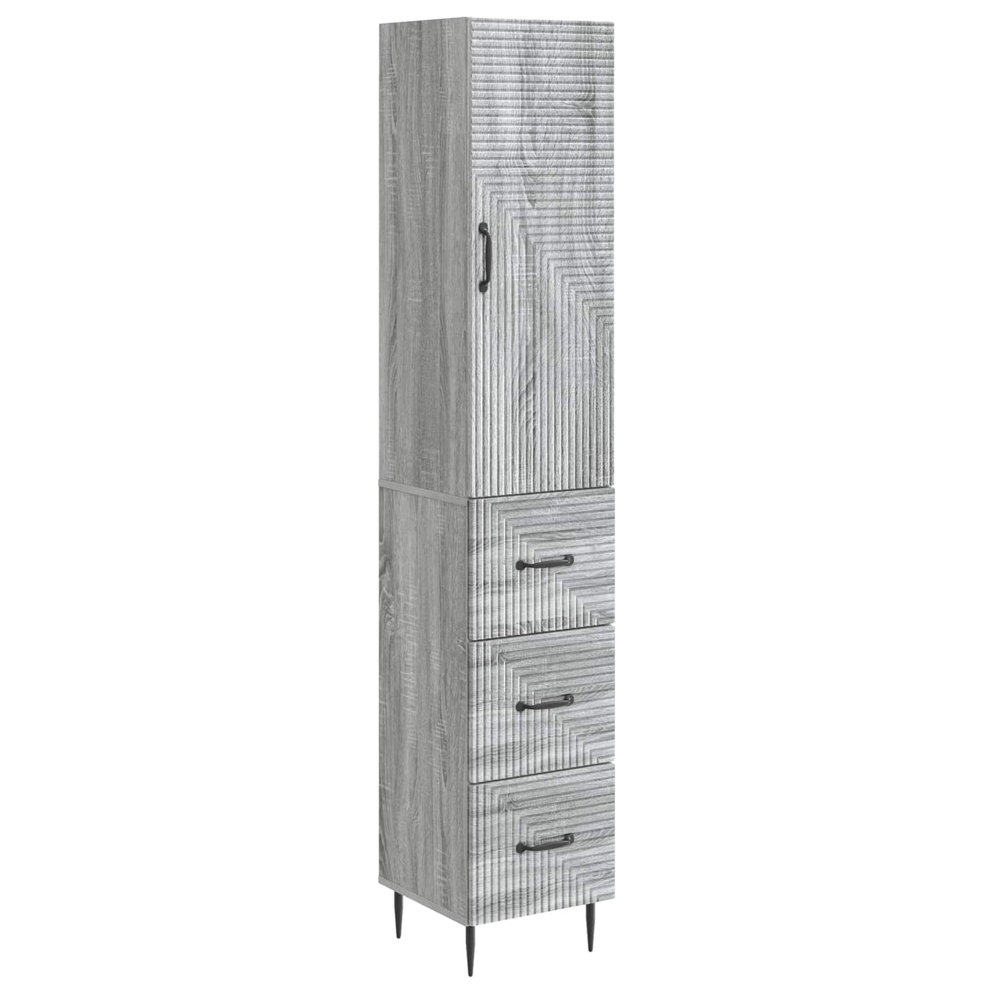 Cabinet Set 2 pcs 33 x 34.5 x 90 cm Engineered Wood Grey Sonoma