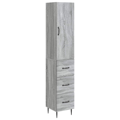 Cabinet Set 2 pcs 33 x 34.5 x 90 cm Engineered Wood Grey Sonoma