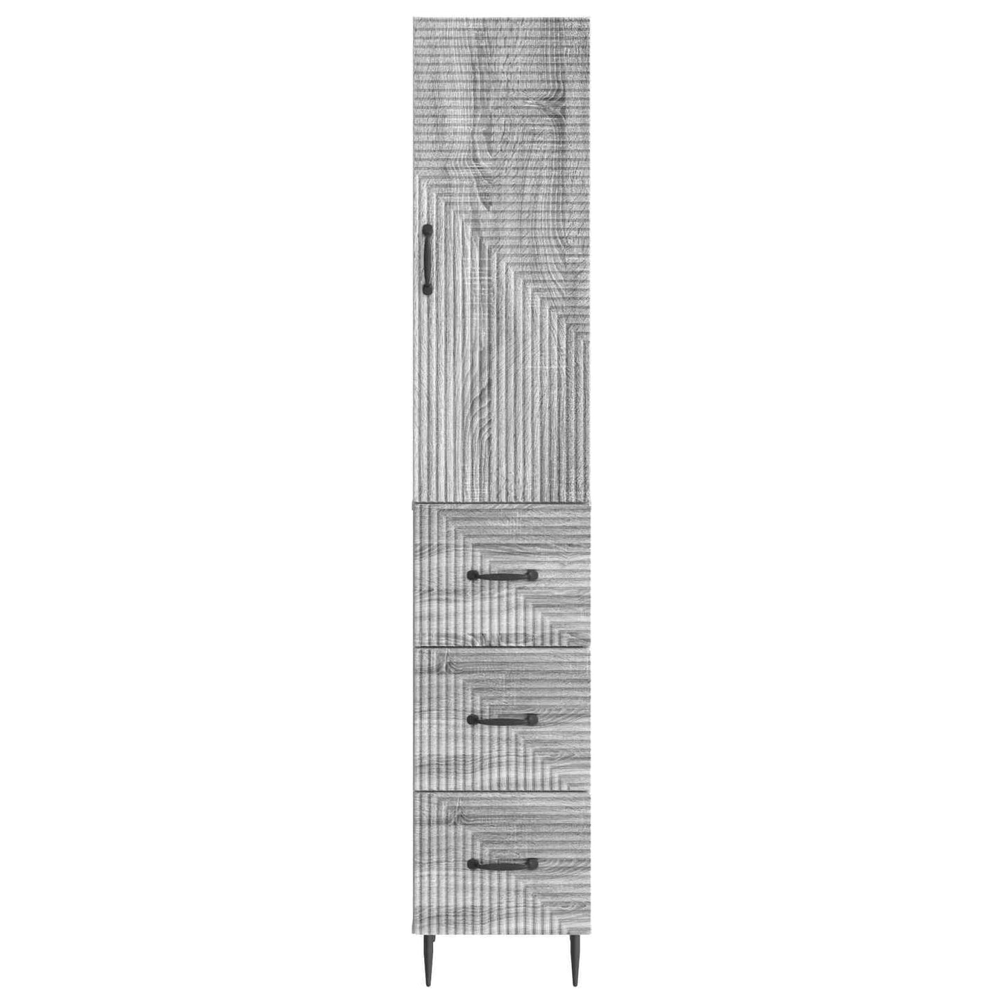 Cabinet Set 2 pcs 33 x 34.5 x 90 cm Engineered Wood Grey Sonoma